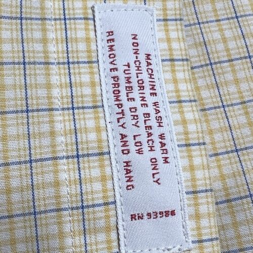 Brooks Brothers Shirt Mens Small Button Down Yellow Blue Plaid Dress Collared - Picture 7 of 7