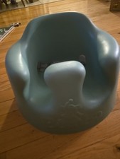 Bumbo Infant Floor Seat Baby Sit Up Chair Adjustable Safety Harness Green