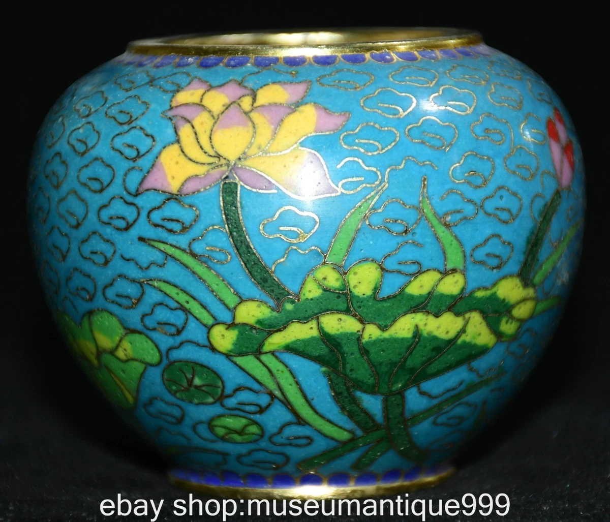 古董原始景泰蓝古董中国盆| eBay