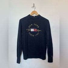Tommy Hilfiger New York Since 1985 Embroidered Knit Sweater Navy XS