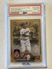 2023 Topps Gilded Collection Jose Ramirez T/C Gold Etch Autograph PSA 10 #CGAJRA