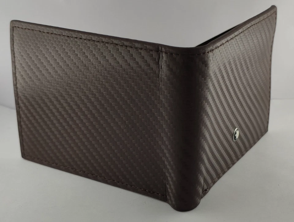 Montblanc Grano Suave Color Marrón Cuero Doble Pliegue Hombres Cartera | Envío Gratis Foto 3 de 4