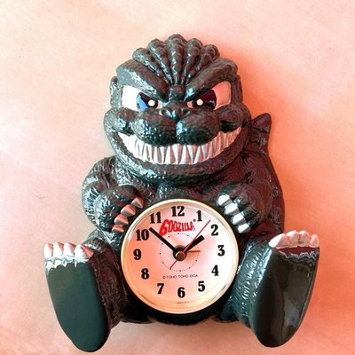 TOHO Godzilla Alarm Clock Wall Clock Vintage Rare From JAPAN 1995