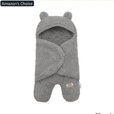 BlueSnail Swaddling Blanket Wrap 0-3 Months Light Gray Bear, Machine Washable