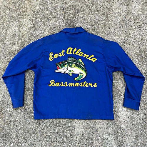 Vintage Late 70s East Atlanta Bassmaster Jacket w/ Chain Stitching and Patch - product listing photo