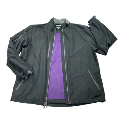 Peter Millar Element 4 Wind Jacket Men XXL Black Windbreaker Full Zip Mesh Lined