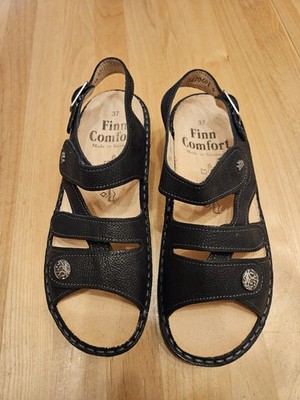Finn Comfort Gomera / Gr. 37 Größe 37 /SCHWARZ / NUBUK LEDER  Wechselfußbett 