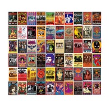 WOONKIT 60 PC Vintage Rock Band Posters, 70s 80s 90s Retro Concert Prints, Bedro