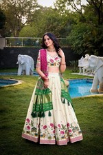 Women  s Khadi Cotton Lehenga Choli Indian Wedding Wear Ethnic Outfit