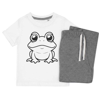 Kinder Nachtwäsche-/Pyjama-Set ''Süßer Frosch sitzend'' (KP045823)