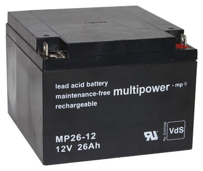 Multipower MP26-12 Akku Blei PB 12Volt 26Ah mit M5 Schraubanschluss