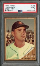 1962 Topps #168 Leo Posada \\\[Green tint\\\] PSA 9 Mint 30861114 