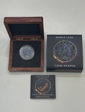 2016 GRIM REAPER $5 Maple Leaf .999 Silver Box & COA 191/400 ** BEE7387