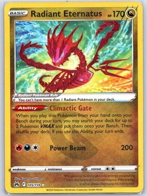 Radiant Eternatus 105/159 Near Mint SWSH: Crown Zenith Pokemon Shipnow