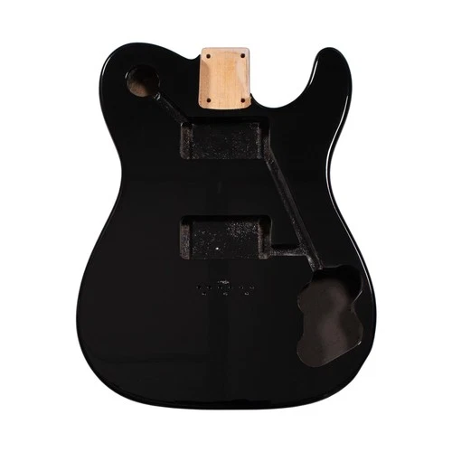 Black Telecaster Deluxe Compatible Guitar Body - 2 Piece USA Alder