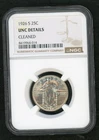 1926-S Standing Liberty 25c NGC UNC Details Cleaned