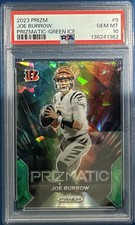 2023 Prizm Joe Burrow #9 Prismatic Green Ice PSA 10 Gem Mint Bengals