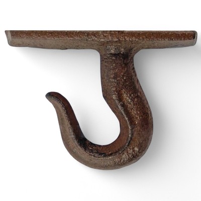 Industrial Cast Iron Ceiling Hook   Heavy Duty Rustic Wall Clevis Eye Holder