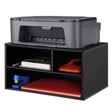 Printer Stand Shelf with Storage Wood Desk Paper Organzier for Home/Office Riser