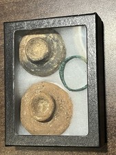 Aztec Earspool Earring Display PreColumbian Ancient Artifact Mayan Mixtec Toltec