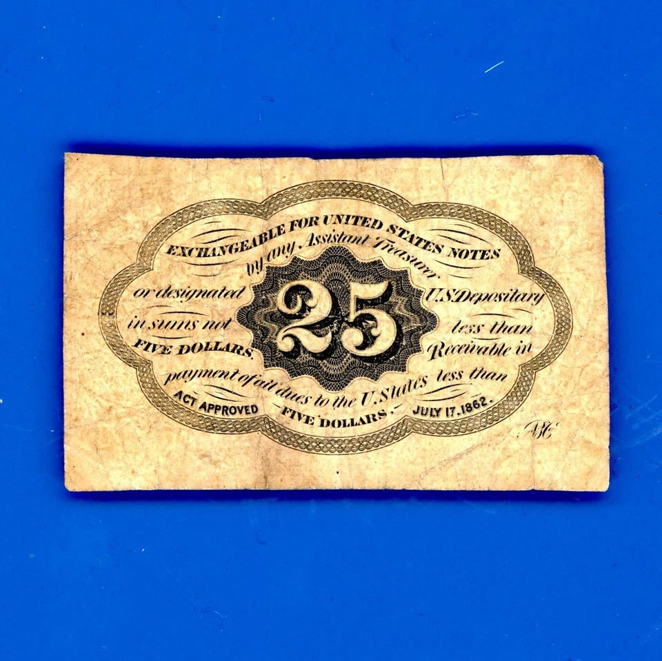 25¢ Cents Fractional Currency First Issue U.S. Postage - Image 2 of 2