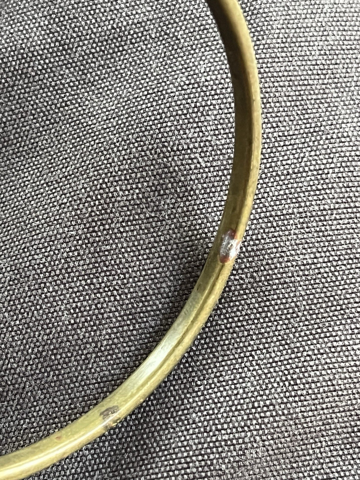 Vintage Thin Stackable Brass Bangle Bracelet MOP … - image 5