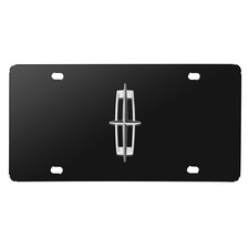 Pre-owned Lincoln 3d Large-size Metal Logo Black Stainless Steel License Plate