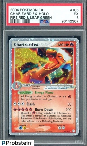 2004 Pokemon EX Fire Red & Leaf Green #105 Charizard EX Holo Rare PSA 5 EX