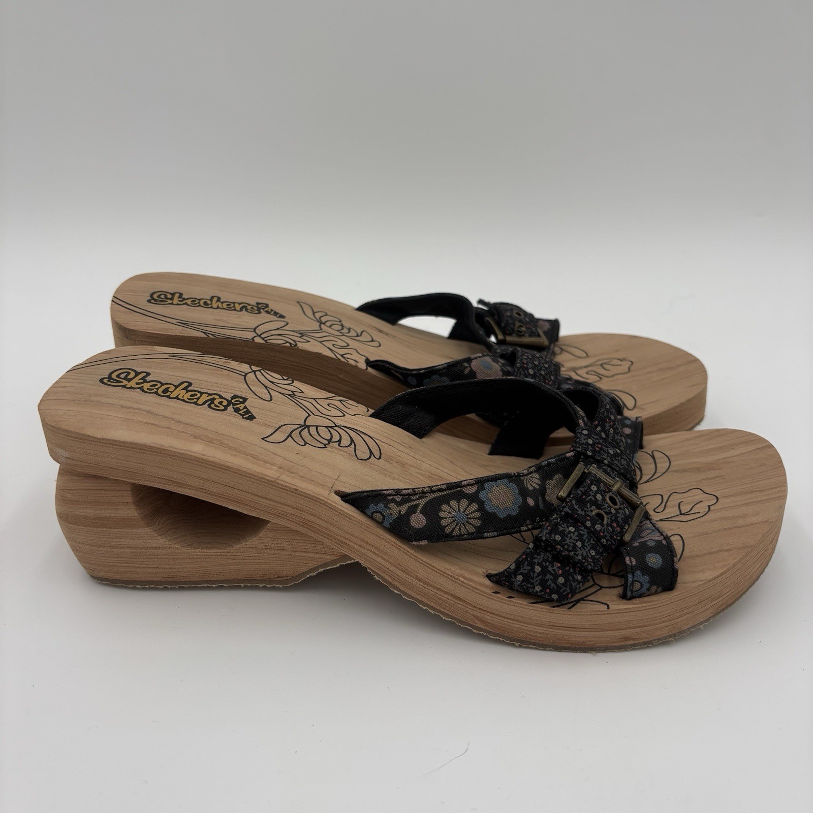 Skechers Cali Sandals Womens Size 9 Flip Flop Cork Wedge Sandals Chunky Y2K