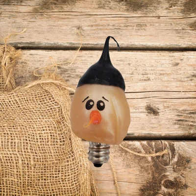 VICKIE JEANS CREATIONS Primitive Snowman | C7 3W Silicone Night Light Bulb | Replaceable Topper