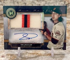 2020 Topps Museum Collection TIM LINCECUM Jumbo Patch Relic Auto #/5 SF Giants