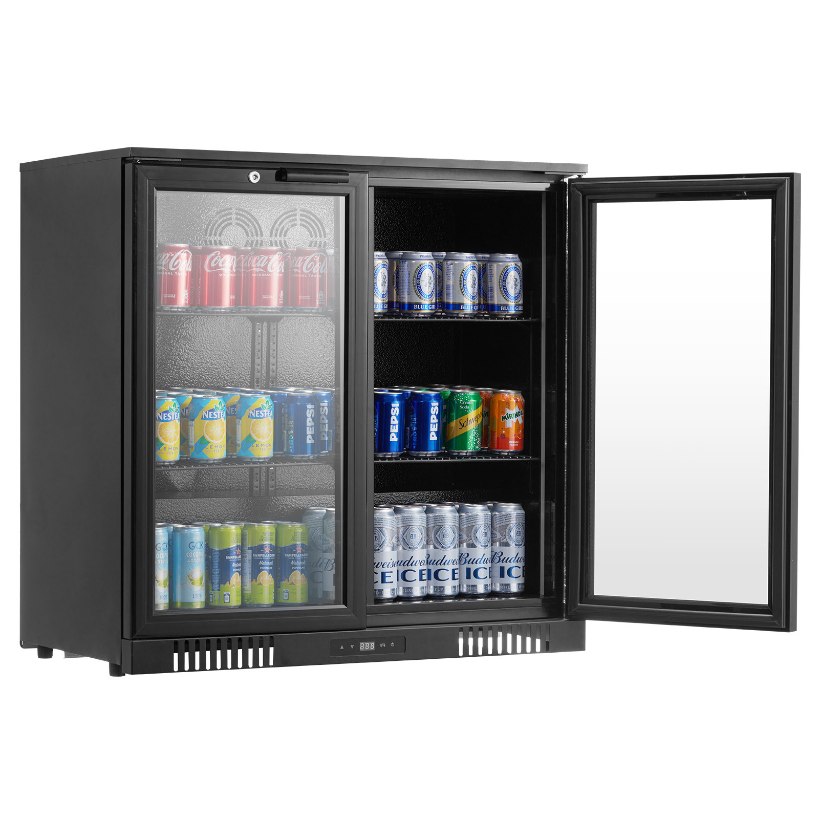 Commercial Beverage Refrigerator Cooler 246 Can Soda Beer Fridge Glass Doors