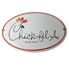 Vintage Chick Fil A Sign - Chicken Fast Food Porcelain Gas Pump Sign