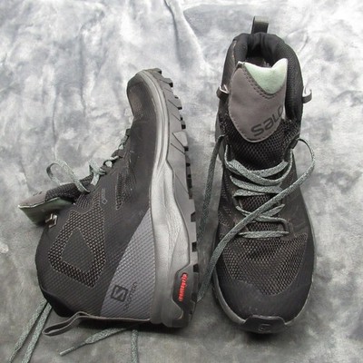 Salomon Womens 9 Trail Boots Black Gore Tex Waterproof Hiking Mountaineer Ankle