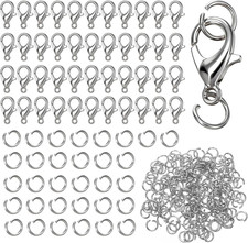 300PCS Stainless Steel Lobster Clasp Jump Rings Set for DIY Jewelry Making