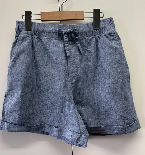 Pretty Blue Chambray  Linen/Cotton Shorts from Uniqlo - Size S