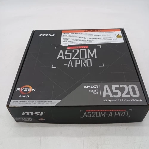 MSI A520M-A PRO AM4 AMD A520 USB3.2 Gen1 Micro-ATX Motherboard