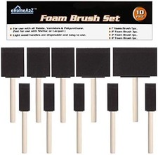 EHOMEA2Z Foam Paint Brushes Set 10 Assorted Sizes Wooden Handles