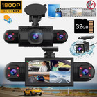 Dash Camera 1080P Front Rear Dash Cam 4-Channel Night Vision Adjustable Lens NEW