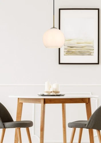 Living District Baxter 1-Light Metal Pendant in Chrome and Frosted White - Picture 1 of 7