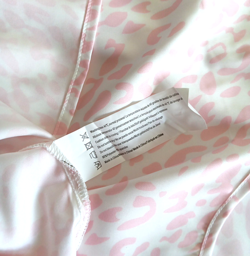 Camicia donna Ekouaer nuova con etichetta raso setoso rosa stampa animalier scollo a V regolabile XXL - Foto 6 di 6