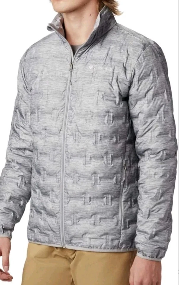 Columbia Mens Delta Ridge 650 FillDown Omni Heat Prem Jacket Columbia Gray Sz 1X - Image 2 of 4