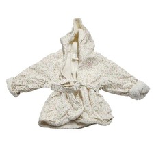 Baby Christian Dior White Floral Print Hooded Robe Bath Pool Swim CottageCore