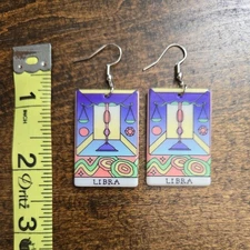 Astrological LIBRA Card Earrings