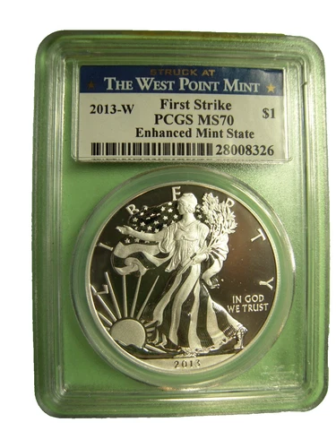 New Listing2013-W WEST POINT MINT SET SILVER EAGLE PCGS FIRST STRIKE ENHANCED MS70