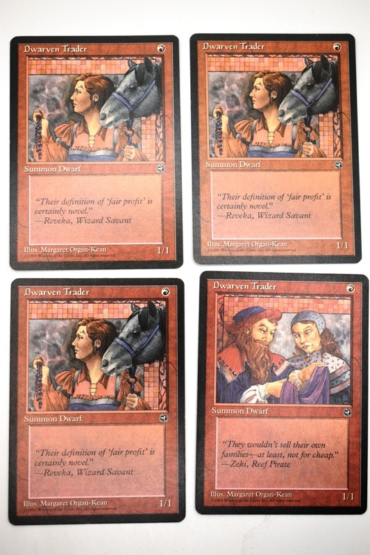 MTG, DWARVEN TRADER (x4), HOMELANDS, NM, NEVER BEEN PLAYED