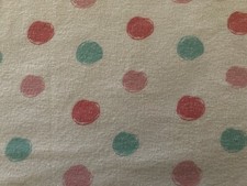 Gerber Flannel Receiving Blanket Polka Dots Pink Blue Green White VGUC 29 x 26"