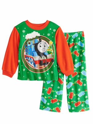 Thomas The Train Toddler Boys Green Red Fleece Christmas Pajama