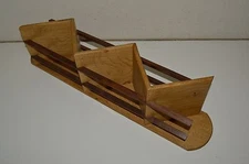 NICE Custom Wood Worker Monte Satern Signed Wine Bottle Holder Centerpiece Rare