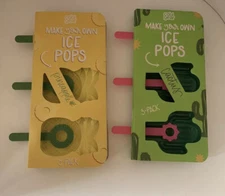2 Cool Gear Make Your Own Popsicle Ice Trays Pineapple, Cactus Summer New Qty 6